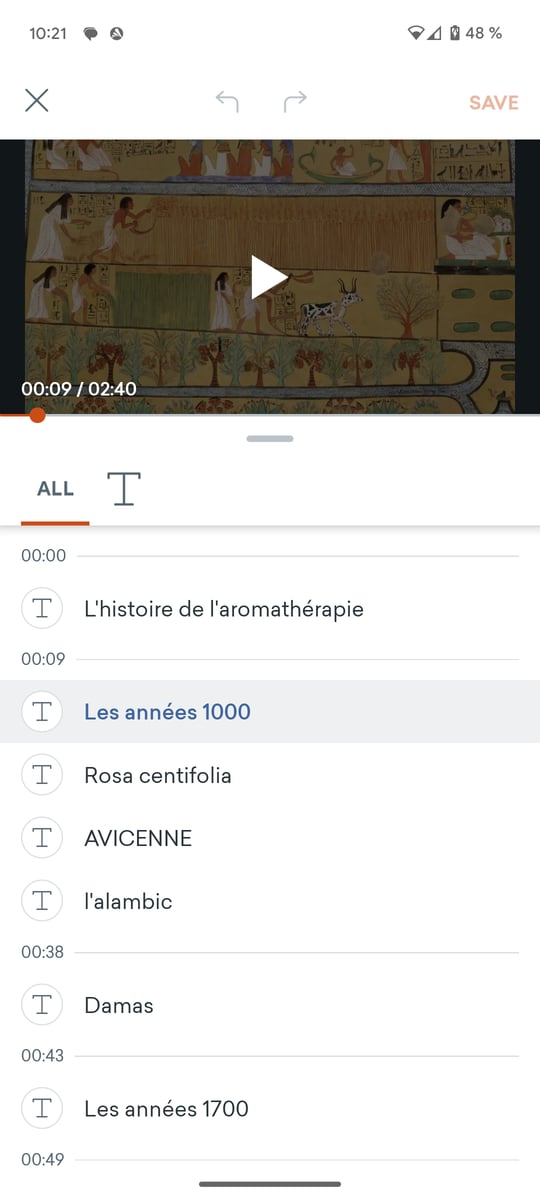 Capture d'écan de l'interface de Quick Edit sur Vyond Mobile